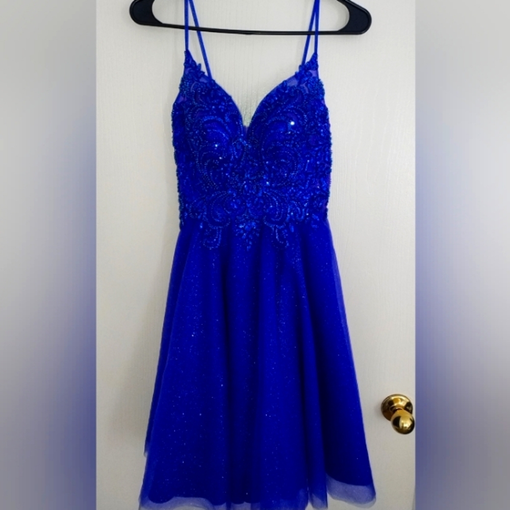 Stunning Blue Spaghetti Strap Dress